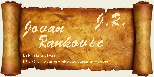 Jovan Ranković vizit kartica